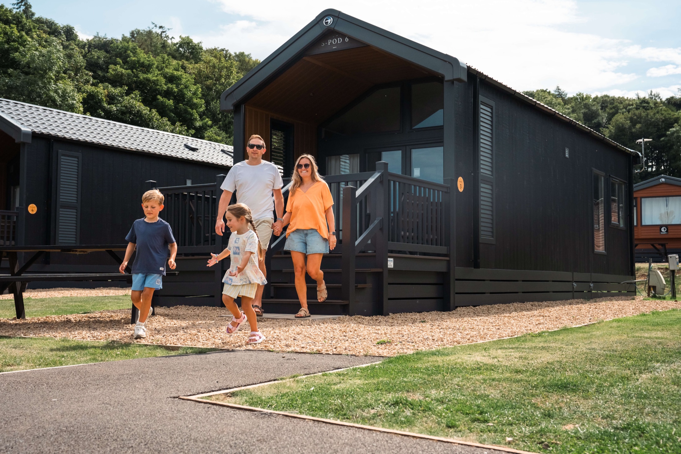 Family enjoying the countryside at Thurston Manor Holiday Park